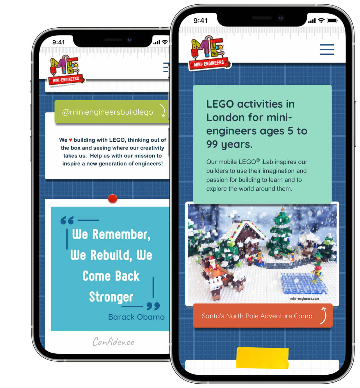 Mini-Engineers Lego Classes Responsive Mobile Web Design