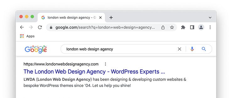 London Web Design Agency Optimise meta titles and descriptions